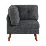 Churchill Traditional Tufted Cushion Back Corner Dark Grey and Walnut