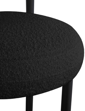 Bordeaux Boucle Fabric / Iron / Wood / Foam Contemporary Black Boucle Fabric Stool - 23" W x 22" D x 35.5" H