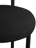 Bordeaux Boucle Fabric / Iron / Wood / Foam Contemporary Black Boucle Fabric Stool - 23" W x 22" D x 35.5" H