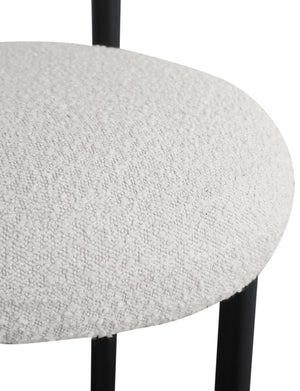 Bordeaux Boucle Fabric / Iron / Wood / Foam Contemporary Cream Boucle Fabric Stool - 23" W x 22" D x 35.5" H