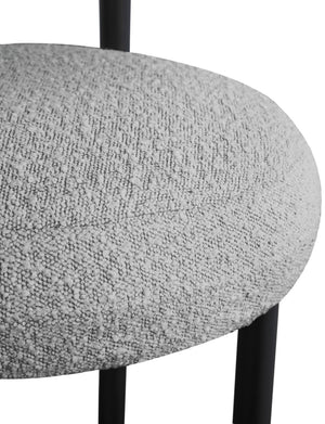 Bordeaux Boucle Fabric / Iron / Wood / Foam Contemporary Grey Boucle Fabric Stool - 23" W x 22" D x 35.5" H