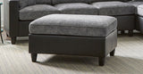 Vinny Casual Rectangle Upholstered Ottoman Pewter and Black