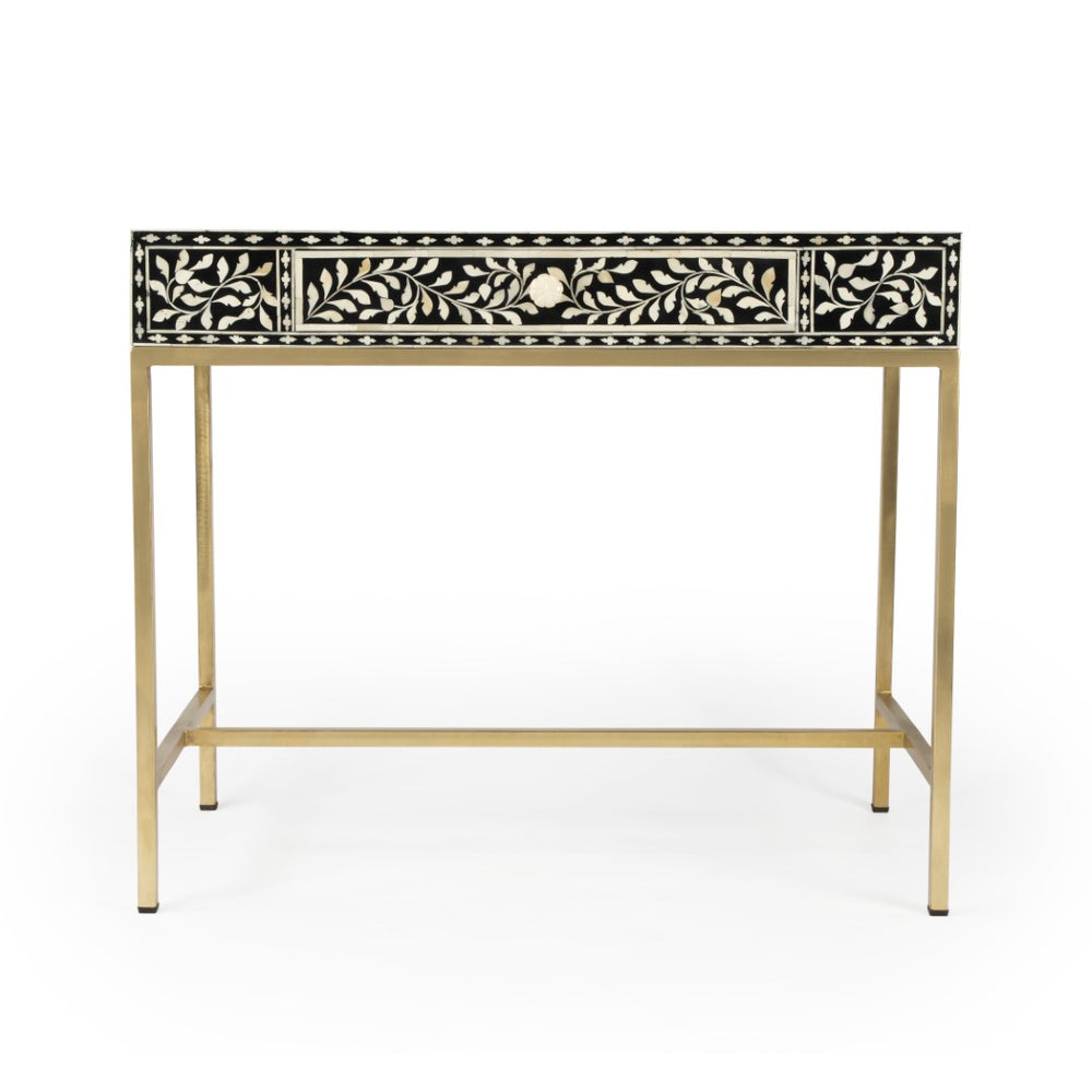 Butler Specialty Perilla Black and White Bone Inlay Writing Desk 5529318
