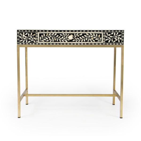 Butler Specialty Perilla Black and White Bone Inlay Writing Desk 5529318