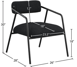 Carly Boucle Fabric / Iron / Foam Contemporary Black Fabric Accent Chair - 26" W x 28" D x 30" H