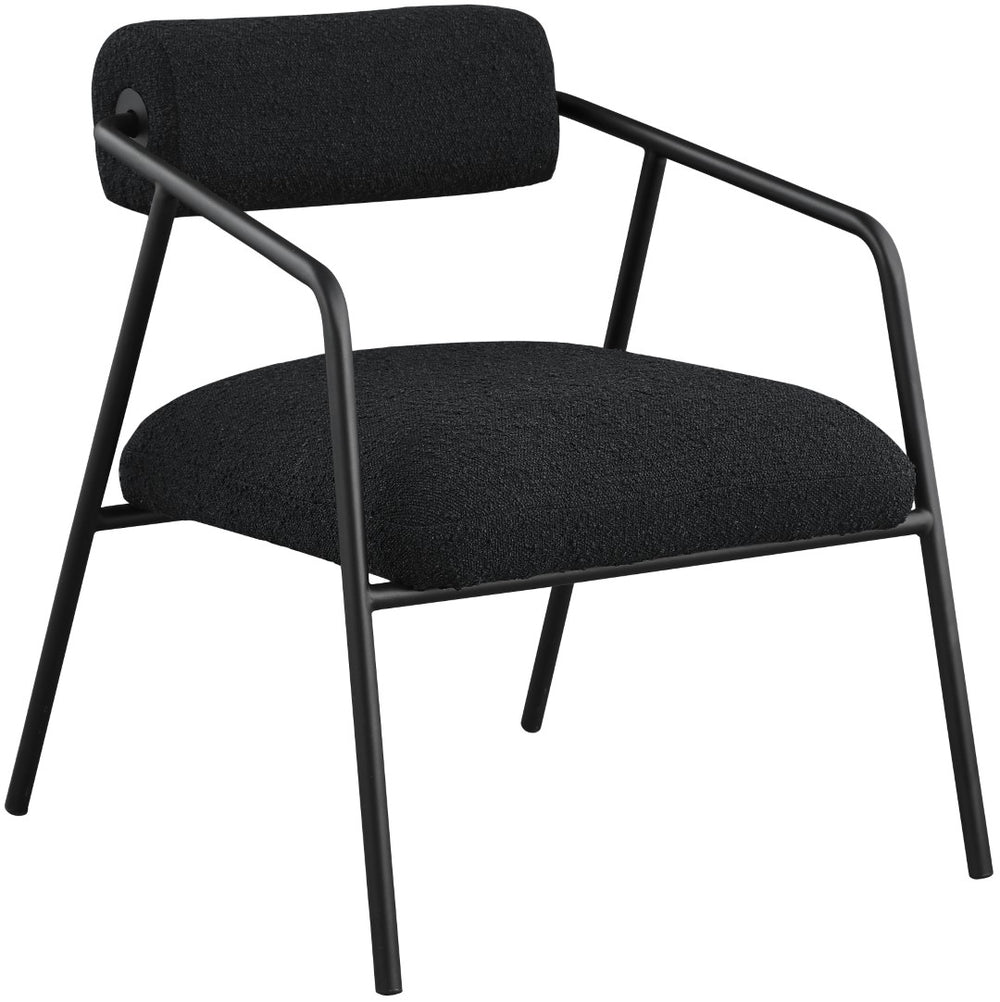 Carly Boucle Fabric / Iron / Foam Contemporary Black Fabric Accent Chair - 26" W x 28" D x 30" H