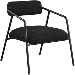 Carly Boucle Fabric / Iron / Foam Contemporary Black Fabric Accent Chair - 26" W x 28" D x 30" H