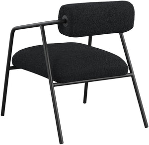 Carly Boucle Fabric / Iron / Foam Contemporary Black Fabric Accent Chair - 26" W x 28" D x 30" H