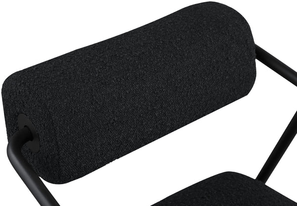 Carly Boucle Fabric / Iron / Foam Contemporary Black Fabric Accent Chair - 26" W x 28" D x 30" H