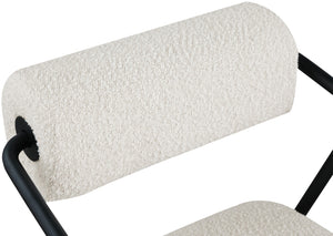 Carly Boucle Fabric / Iron / Foam Contemporary Cream Fabric Accent Chair - 26" W x 28" D x 30" H