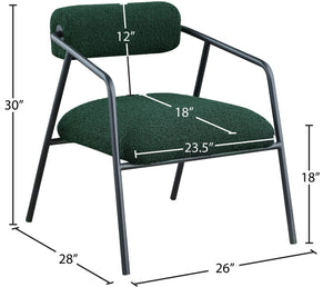 Carly Boucle Fabric / Iron / Foam Contemporary Green Fabric Accent Chair - 26" W x 28" D x 30" H
