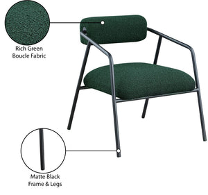 Carly Boucle Fabric / Iron / Foam Contemporary Green Fabric Accent Chair - 26" W x 28" D x 30" H