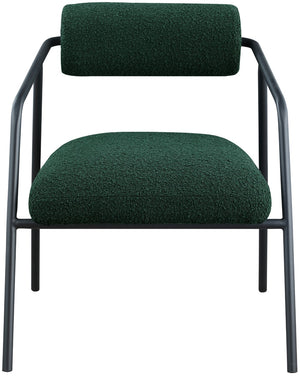 Carly Boucle Fabric / Iron / Foam Contemporary Green Fabric Accent Chair - 26" W x 28" D x 30" H