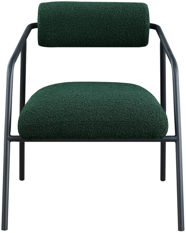 Carly Boucle Fabric / Iron / Foam Contemporary Green Fabric Accent Chair - 26" W x 28" D x 30" H