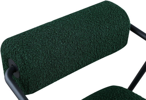 Carly Boucle Fabric / Iron / Foam Contemporary Green Fabric Accent Chair - 26" W x 28" D x 30" H