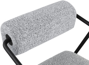 Carly Boucle Fabric / Iron / Foam Contemporary Grey Fabric Accent Chair - 26" W x 28" D x 30" H