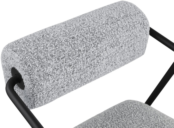 Carly Boucle Fabric / Iron / Foam Contemporary Grey Fabric Accent Chair - 26" W x 28" D x 30" H