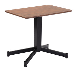 English Elm EE2816 MDF, Steel Mid Century Commercial Grade Side Table Brown, Black MDF, Steel