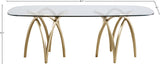 Madelyn Glass / Iron Contemporary Gold Dining Table - 90.5" W x 42" D x 29.5" H