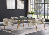 Madelyn Glass / Iron Contemporary Gold Dining Table - 90.5" W x 42" D x 29.5" H