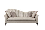 Athalia Vintage Sofa with 4 Pillows Shimmering Pearl Fabric (PI XU020-4$3041-71E) • Wood Leg 55305-ACME