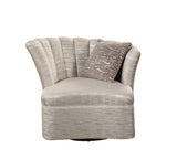 Athalia Vintage Swivel Chair with 1 Pillow Shimmering Pearl Fabric (PI XU020-4$3041-71E) • Wood Leg 55307-ACME