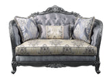 Ariadne Transitional Loveseat with 3 Pillows Fabric (cc#) • Platinum (cc#) --> Nicole 55346-ACME