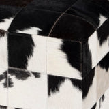 Butler Specialty Victorian Hair on Hide Black and White Ottoman 5535373