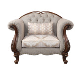Miyeon Transitional Chair with 1 Pillow Fabric (cc#) • Cherry (cc#) --> Nicole 55367-ACME