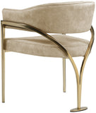 Madelyn Velvet / Iron / Foam Contemporary Beige Velvet Dining Chair - 23.5" W x 22" D x 30" H