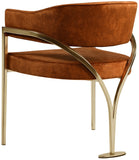 Madelyn Velvet / Iron / Foam Contemporary Cognac Velvet Dining Chair - 23.5" W x 22" D x 30" H