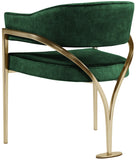 Madelyn Velvet / Iron / Foam Contemporary Green Velvet Dining Chair - 23.5" W x 22" D x 30" H