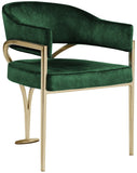 Madelyn Velvet / Iron / Foam Contemporary Green Velvet Dining Chair - 23.5" W x 22" D x 30" H