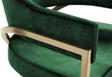 Madelyn Velvet / Iron / Foam Contemporary Green Velvet Dining Chair - 23.5" W x 22" D x 30" H