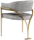 Madelyn Velvet / Iron / Foam Contemporary Grey Velvet Dining Chair - 23.5" W x 22" D x 30" H