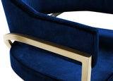 Madelyn Velvet / Iron / Foam Contemporary Navy Velvet Dining Chair - 23.5" W x 22" D x 30" H