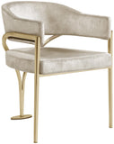 Madelyn Velvet / Iron / Foam Contemporary Stone Velvet Dining Chair - 23.5" W x 22" D x 30" H