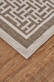 Saphir Zam Ornamental Lattice Rug, Taupe Gray/Ivory Cream, 7ft-6in x 16in Area Rug