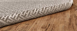 Saphir Zam Ornamental Lattice Rug, Taupe Gray/Ivory Cream, 7ft-6in x 16in Area Rug