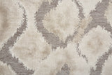 Saphir Zam Metallic Ikat Rug, Silver Gray/Taupe, 9ft - 8in x 12ft - 7in Area Rug