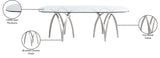 Madelyn Glass / Iron Contemporary Silver Dining Table - 90.5" W x 42" D x 29.5" H