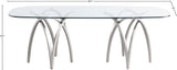 Madelyn Glass / Iron Contemporary Silver Dining Table - 90.5" W x 42" D x 29.5" H