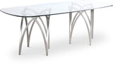 Madelyn Glass / Iron Contemporary Silver Dining Table - 90.5" W x 42" D x 29.5" H