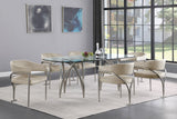 Madelyn Glass / Iron Contemporary Silver Dining Table - 90.5" W x 42" D x 29.5" H