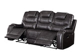 Braylon Contemporary Sofa (Motion) Magnetite PU (PU Tucson Magnetite) Brian conf. 55410-ACME