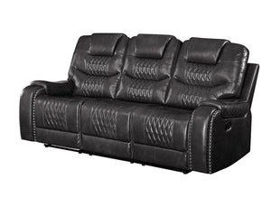 Braylon Contemporary Sofa (Motion) Magnetite PU (PU Tucson Magnetite) Brian conf. 55410-ACME