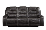 Braylon Contemporary Sofa (Motion) Magnetite PU (PU Tucson Magnetite) Brian conf. 55410-ACME