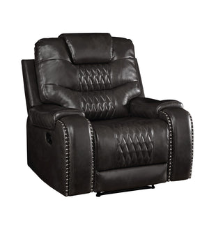 Braylon Contemporary Recliner (Motion) Magnetite PU (PU Tucson Magnetite) Brian conf. 55412-ACME