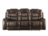 Braylon Contemporary Sofa (Motion) Brown PU (Tucson Brown) Brian conf. 55415-ACME