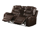 Braylon Contemporary Love with Console (Motion) Brown PU (Tucson Brown) Brian conf. 55416-ACME